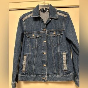 Divided H&M Upcycled Denim Jacket with Added Embellishments